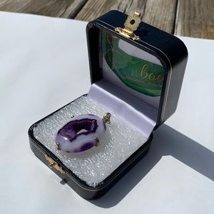 Purple Onyx Agate Pendant and 18” Box Chain